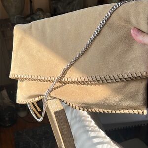 All Saints Tan Large Clutch & Shoulder Chain Clutch